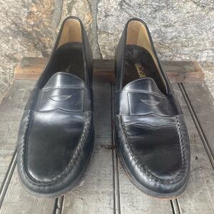 Brooks Brothers Black Leather Slip-On Loafers
